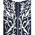 Front open abaya with embroidery- Blue-White Front open abaya with embroidery- Blue-White